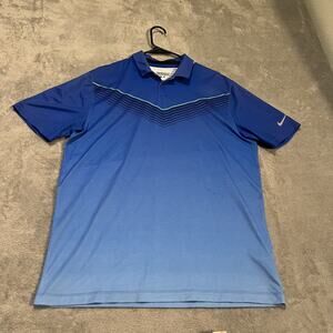 Nike Golf Polo Shirt Mens Medium Blue Ombre Dri-FIT Tour Performance 639946-404